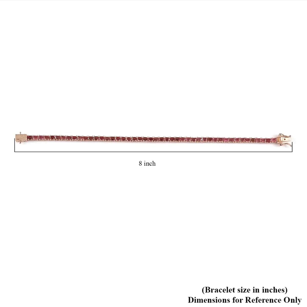 Premium Blush Tourmaline Tennis Bracelet in Vermeil Rose Gold Over Sterling Silver (8.00 In) 8.30 ctw image number 6