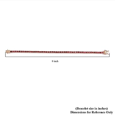 D'Joy Premium Blush Tourmaline Tennis Bracelet in Vermeil Rose Gold Over Sterling Silver (8.00 In) 8.30 ctw