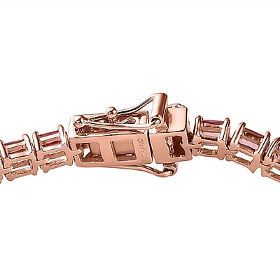 D'Joy Premium Blush Tourmaline Tennis Bracelet in Vermeil Rose Gold Over Sterling Silver (8.00 In) 8.30 ctw
