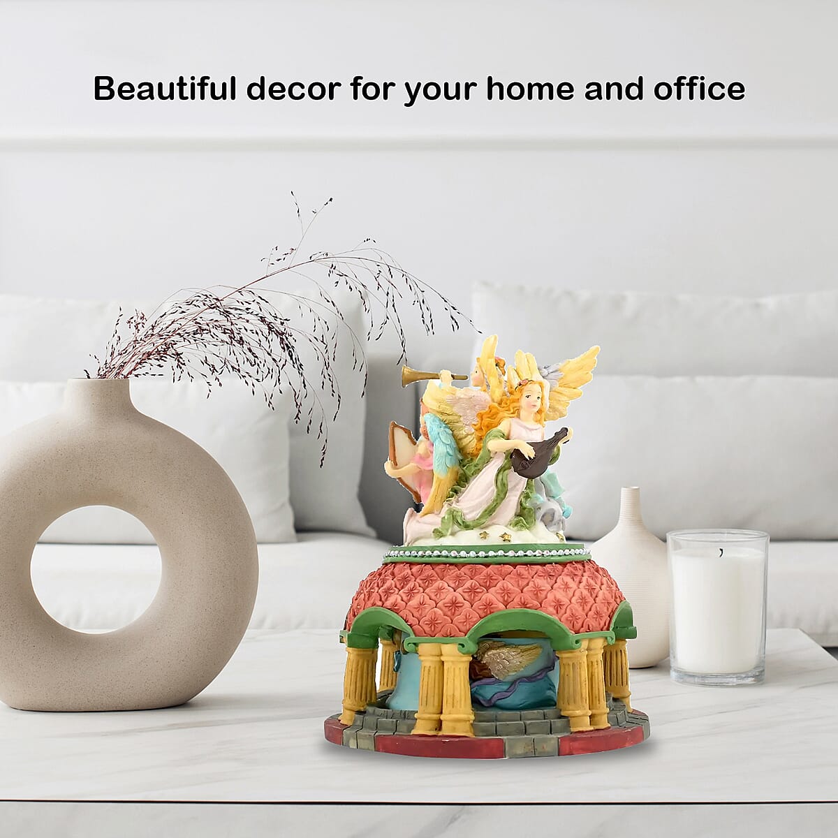 Decorative Angels Music Box, Musical Toy Box, Musical Home Decor, Decorative Music Box, Multi Color Home Decorative Piece image number 2