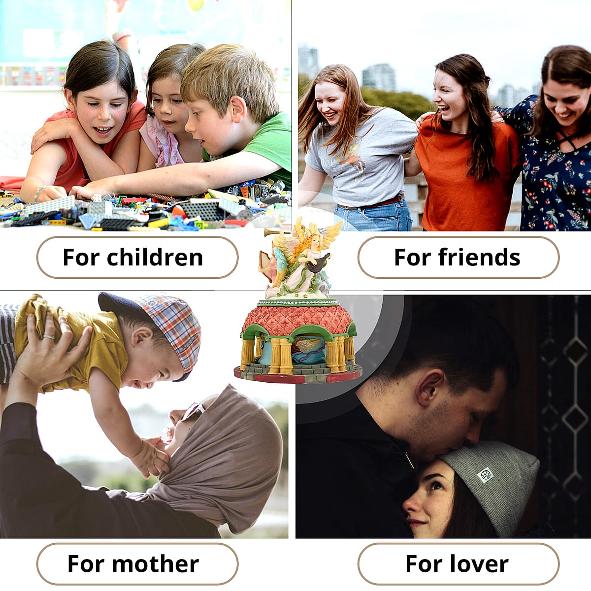 Decorative Angels Music Box, Musical Toy Box, Musical Home Decor, Decorative Music Box, Multi Color Home Decorative Piece image number 3