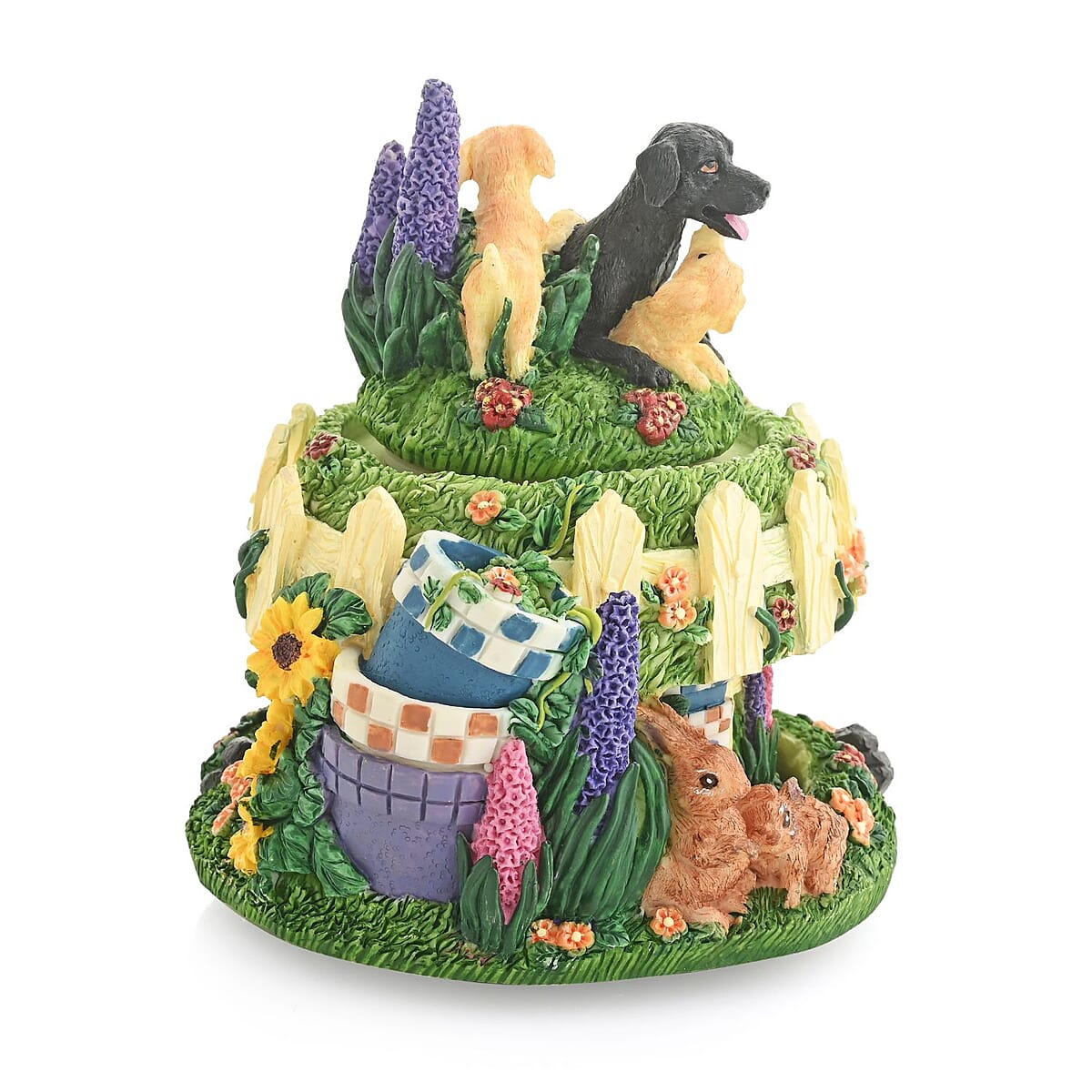 Closeout Decorative Dogs Music Box, Musical Toy Box, Musical Home Decor, Decorative Music Box, Multi Color Home Decorative Piece image number 1