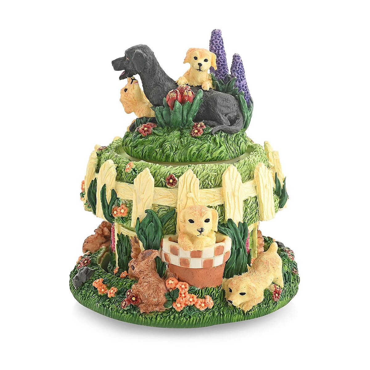 Closeout Decorative Dogs Music Box, Musical Toy Box, Musical Home Decor, Decorative Music Box, Multi Color Home Decorative Piece image number 2