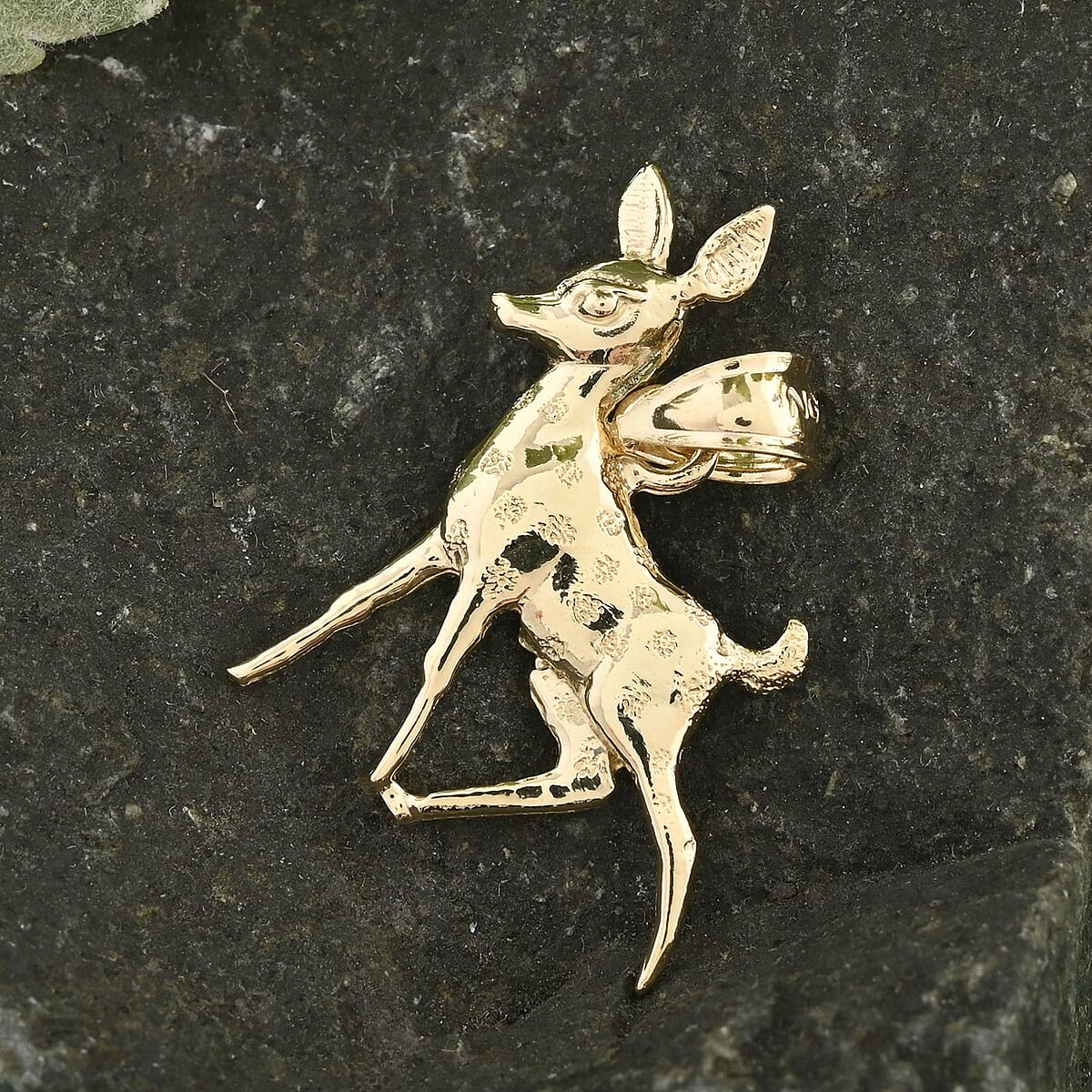 Made in America 10K Yellow Gold Deer Pendant 2 Grams image number 1