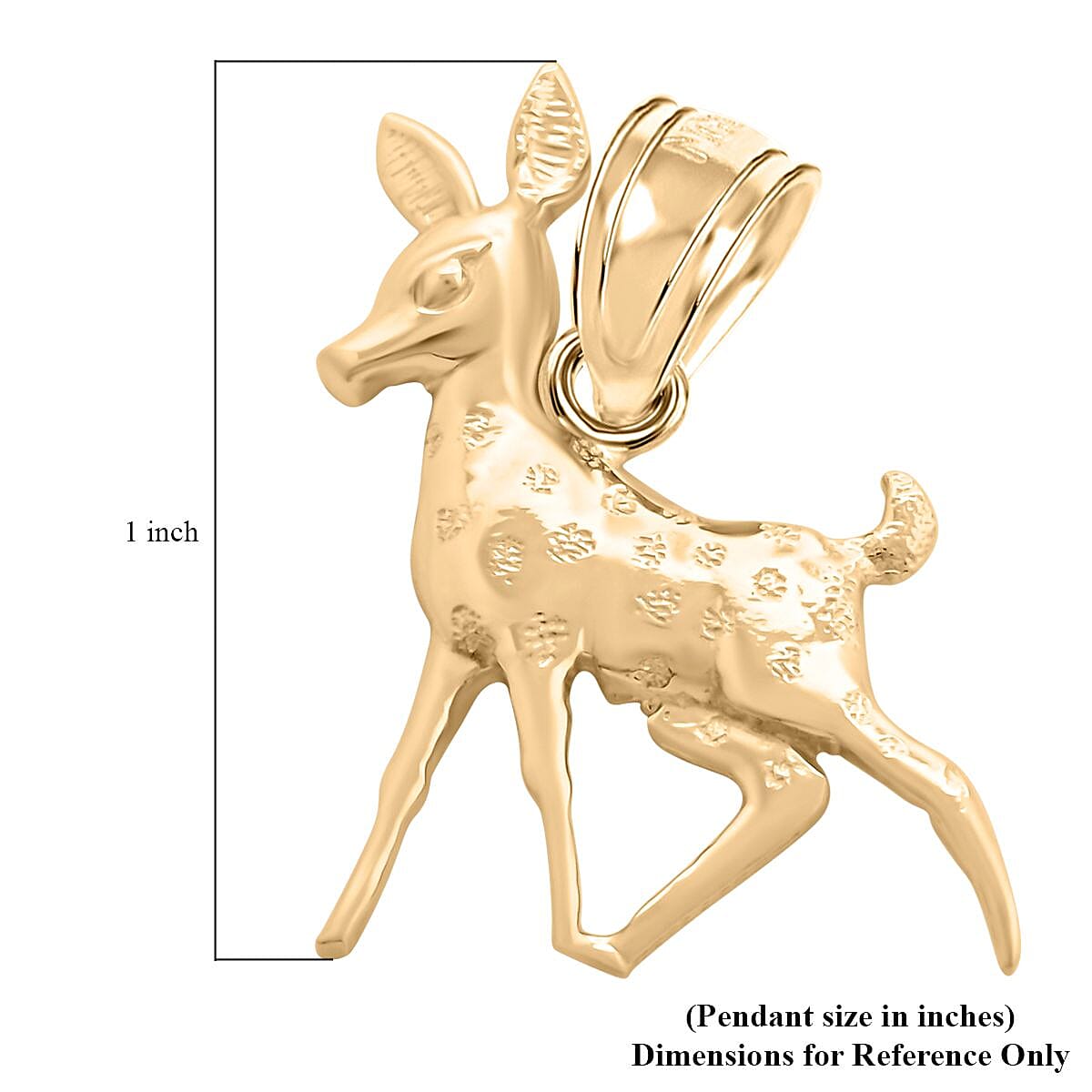 Made in America 10K Yellow Gold Deer Pendant 2 Grams image number 4