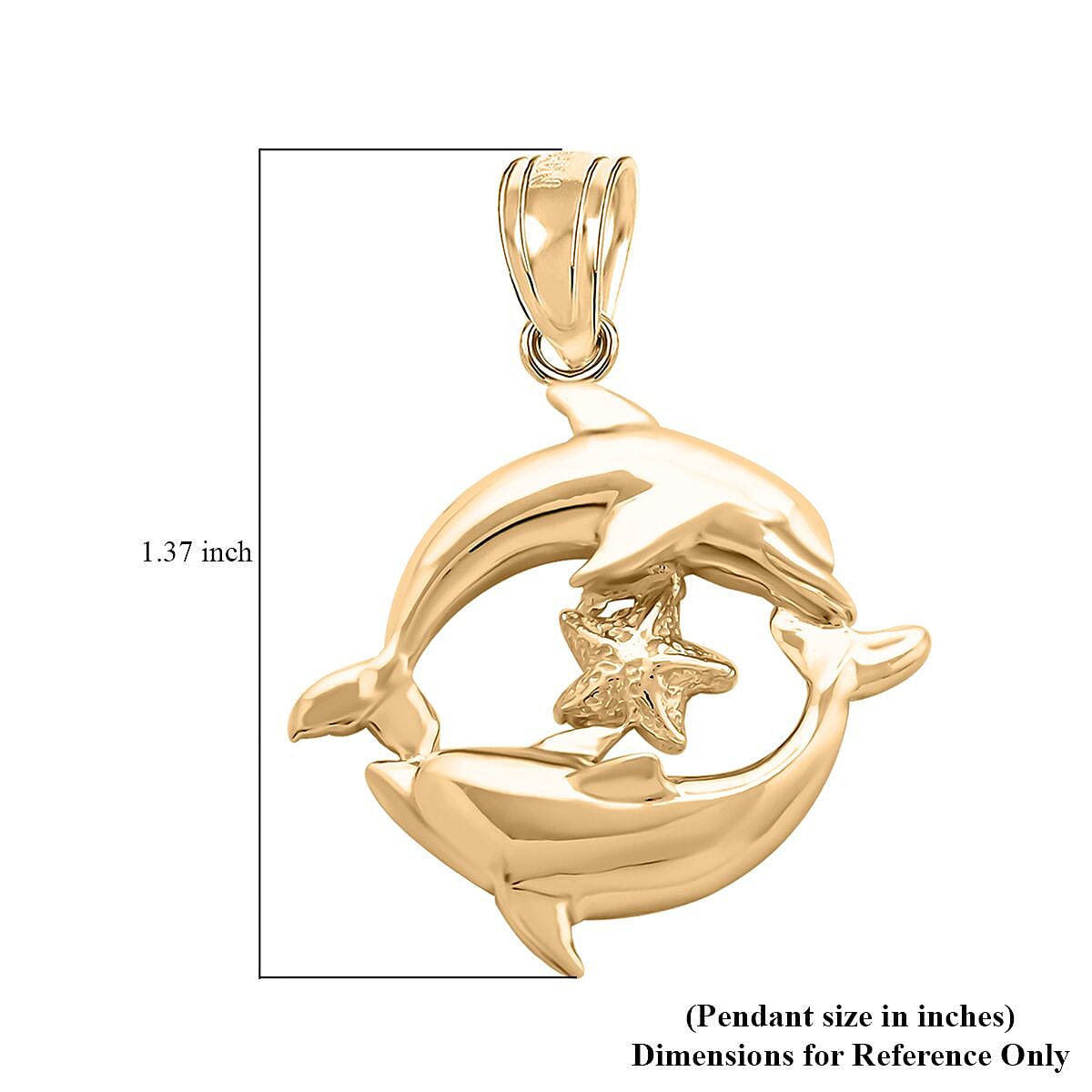 Made in America 10K Yellow Gold Dolphin Pendant 3.2 Grams image number 2