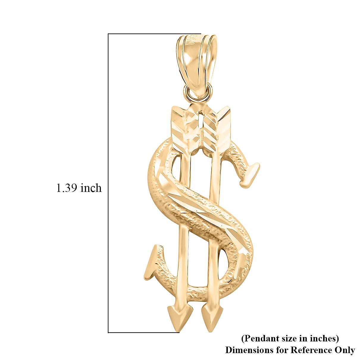 Made in America 10K Yellow Gold Dollar Pendant 1.6 Grams image number 4