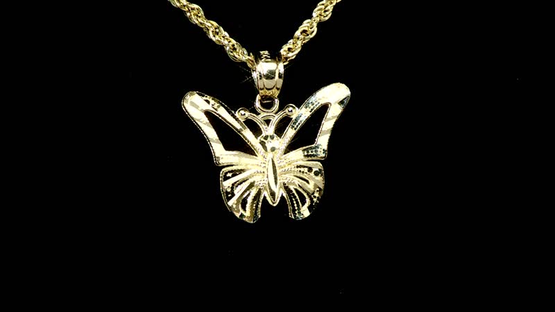 Made in America 10K Yellow Gold Butterfly Pendant 0.50 Grams