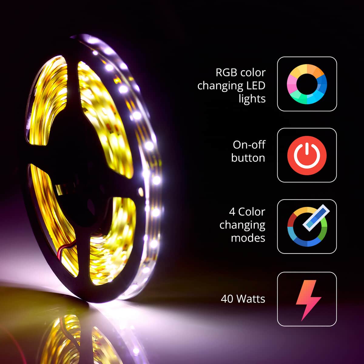 Multi Color 32 Ft LED Strip Lights with Remote Control image number 3
