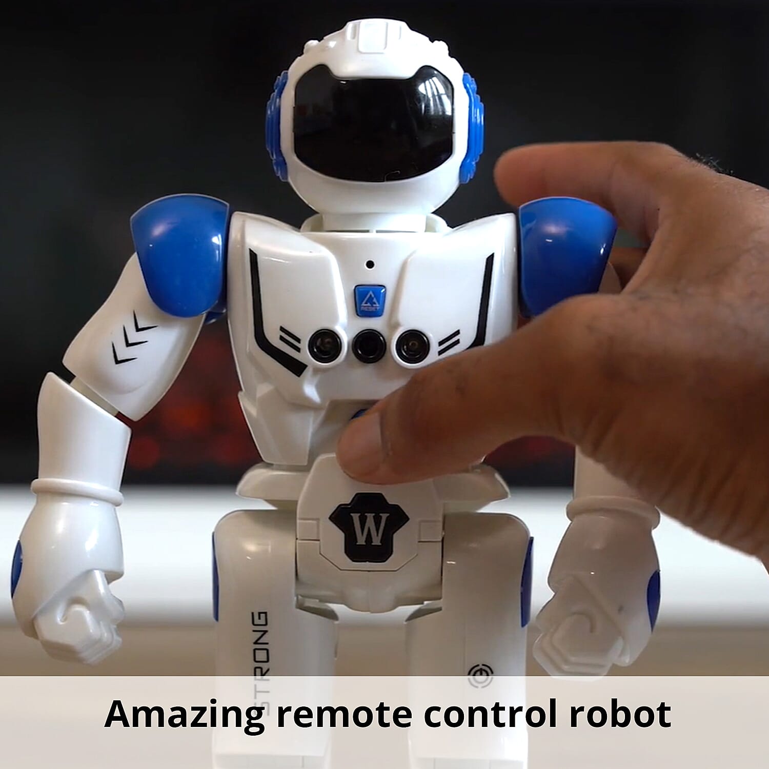 I Dock White and Blue Remote Control Robot