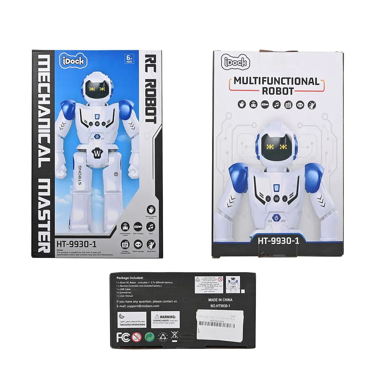I Dock White and Blue Remote Control Robot