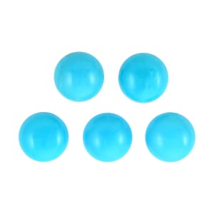 AAAA Sleeping Beauty Turquoise Set of 5 (Rnd 8 mm) 10.00 ctw, Loose Gemstones, Gemstone For Jewelry, Jewelry Stones, Round Turquoise Gems For Jewelry Making
