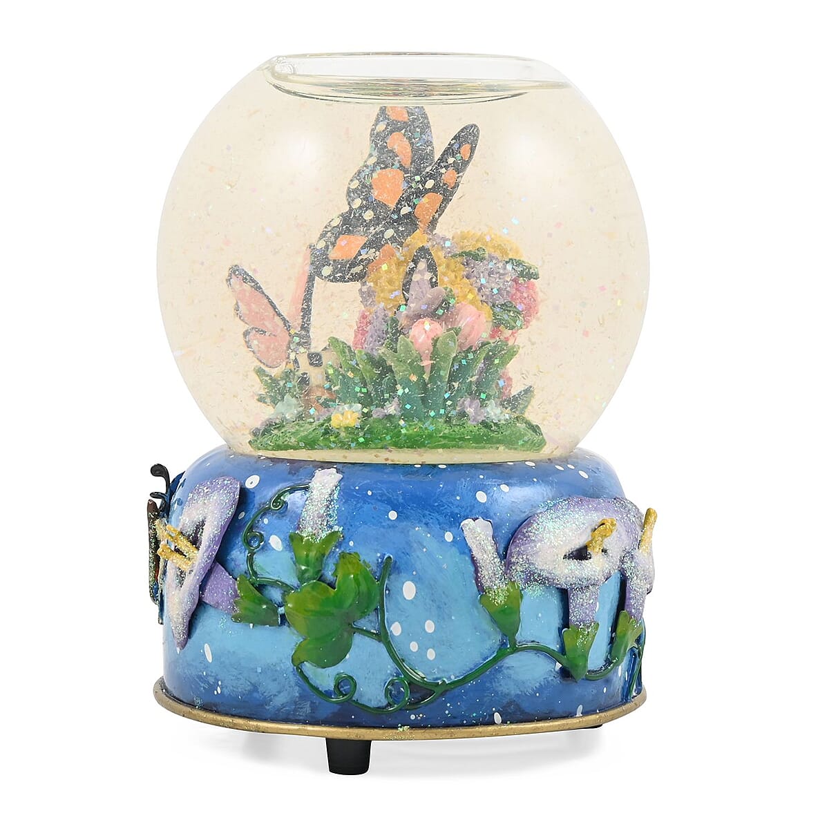Candle Holder Snow Globe Butterfly  image number 1