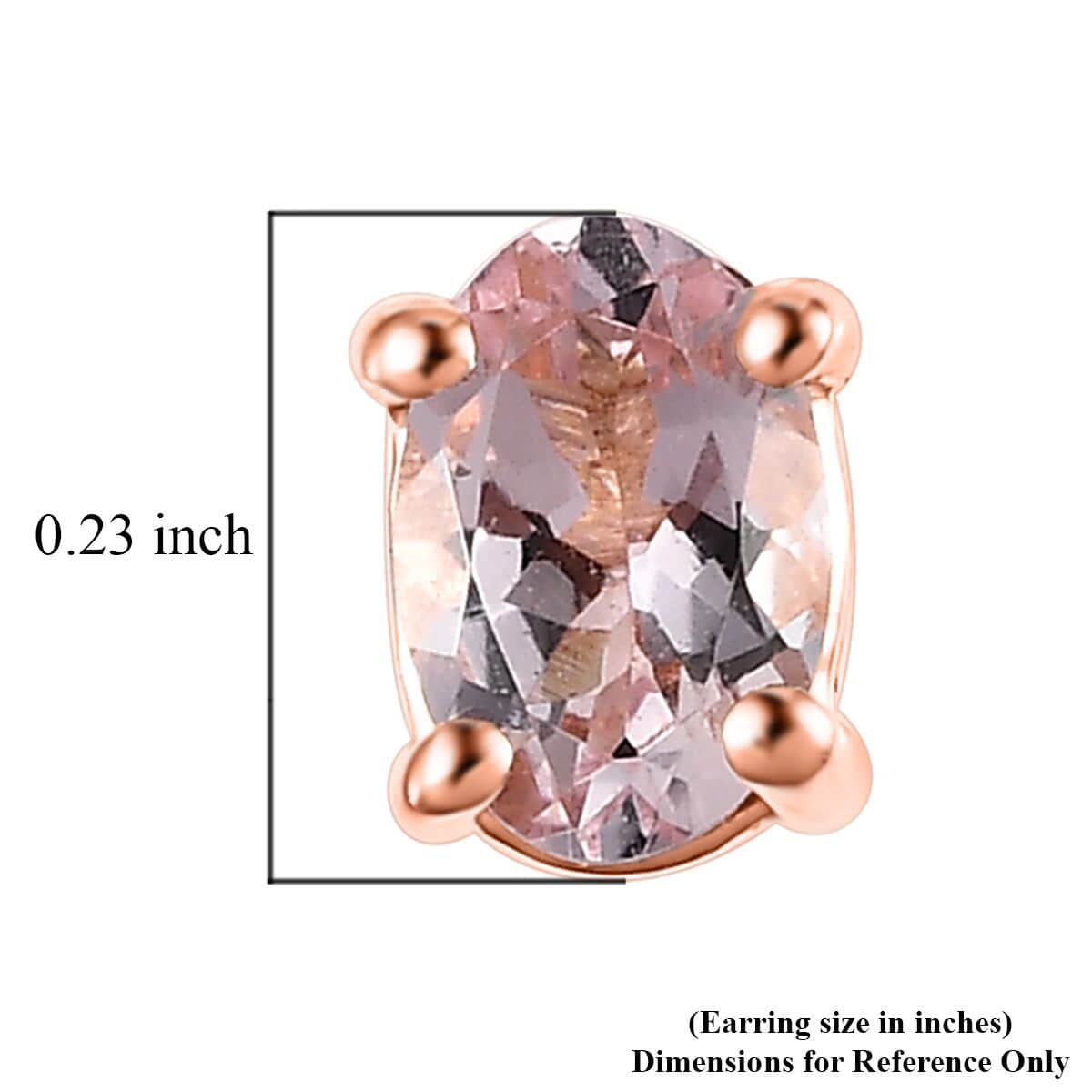 Premium Pink Morganite Solitaire Stud Earrings in Vermeil Rose Gold Over Sterling Silver 0.90 ctw image number 4