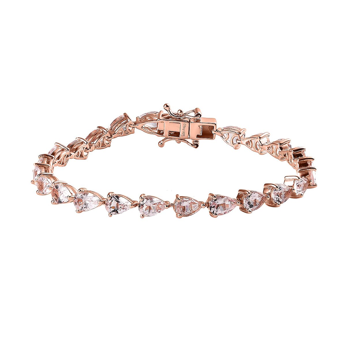 Doorbuster Pink Morganite Tennis Bracelet in Vermeil Rose Gold Over Sterling Silver (6.50 In) 8.75 ctw image number 0