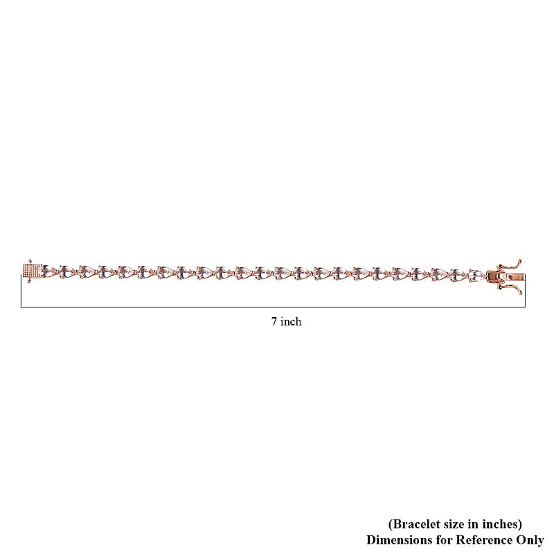 Pink Morganite Tennis Bracelet in Vermeil Rose Gold Over Sterling Silver (6.50 In) 8.75 ctw