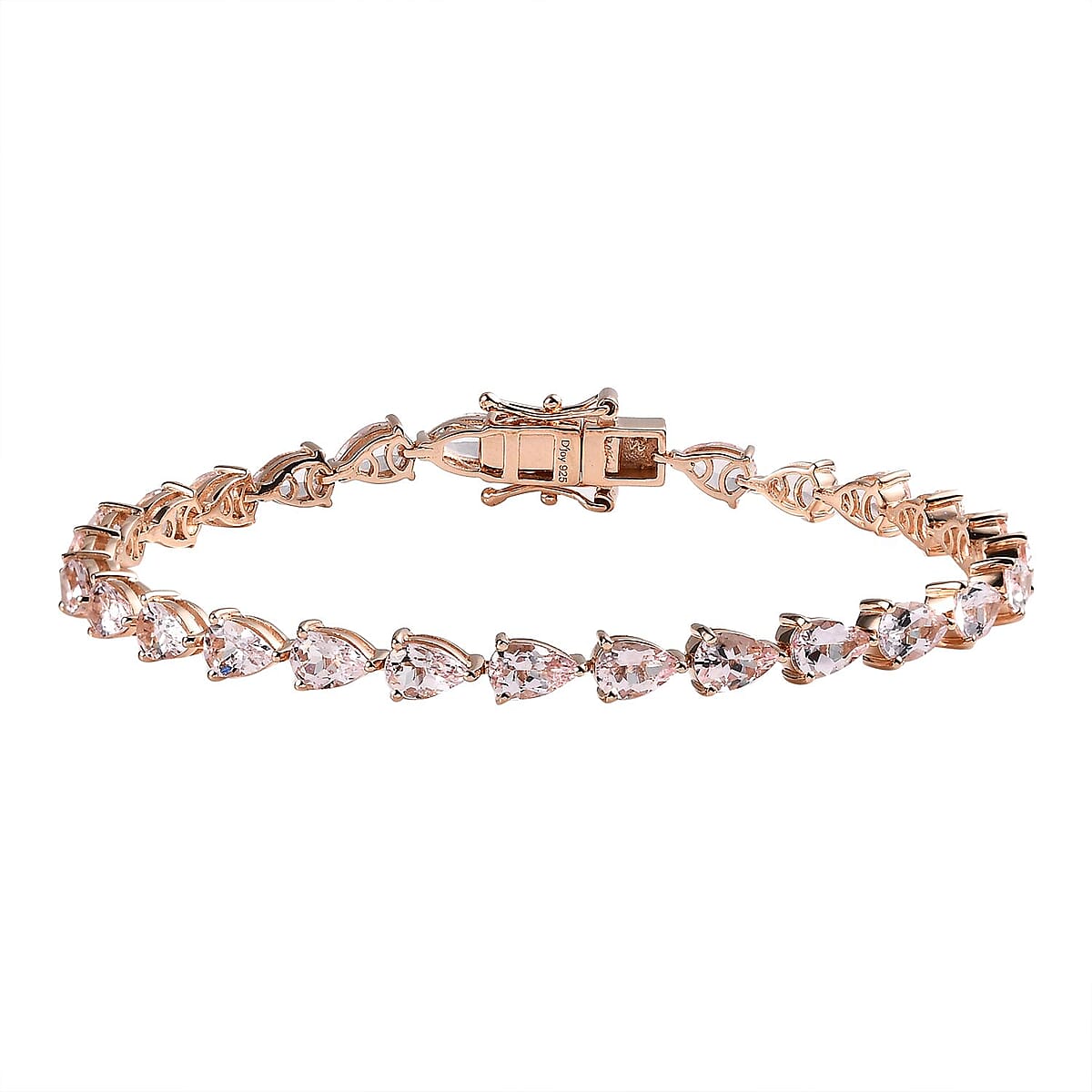 Pink Morganite Tennis Bracelet in Vermeil Rose Gold Over Sterling Silver (7.25 In) 9.85 ctw image number 0