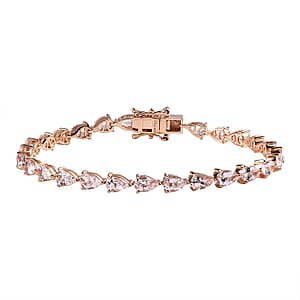 Pink Morganite Tennis Bracelet in Vermeil Rose Gold Over Sterling Silver (7.25 In) 9.85 ctw