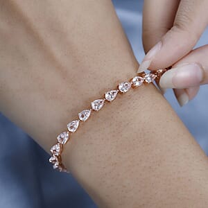 Pink Morganite Tennis Bracelet in Vermeil Rose Gold Over Sterling Silver (7.25 In) 9.85 ctw