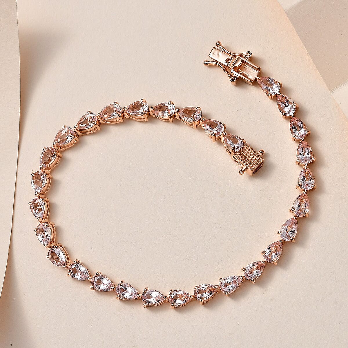 Pink Morganite Tennis Bracelet in Vermeil Rose Gold Over Sterling Silver (8.00 In) 11.00 ctw image number 1