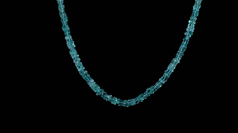 Blue Apatite Chips Necklace 18-20 Inches in Vermeil Yellow Gold Over Sterling Silver 100.00 ctw