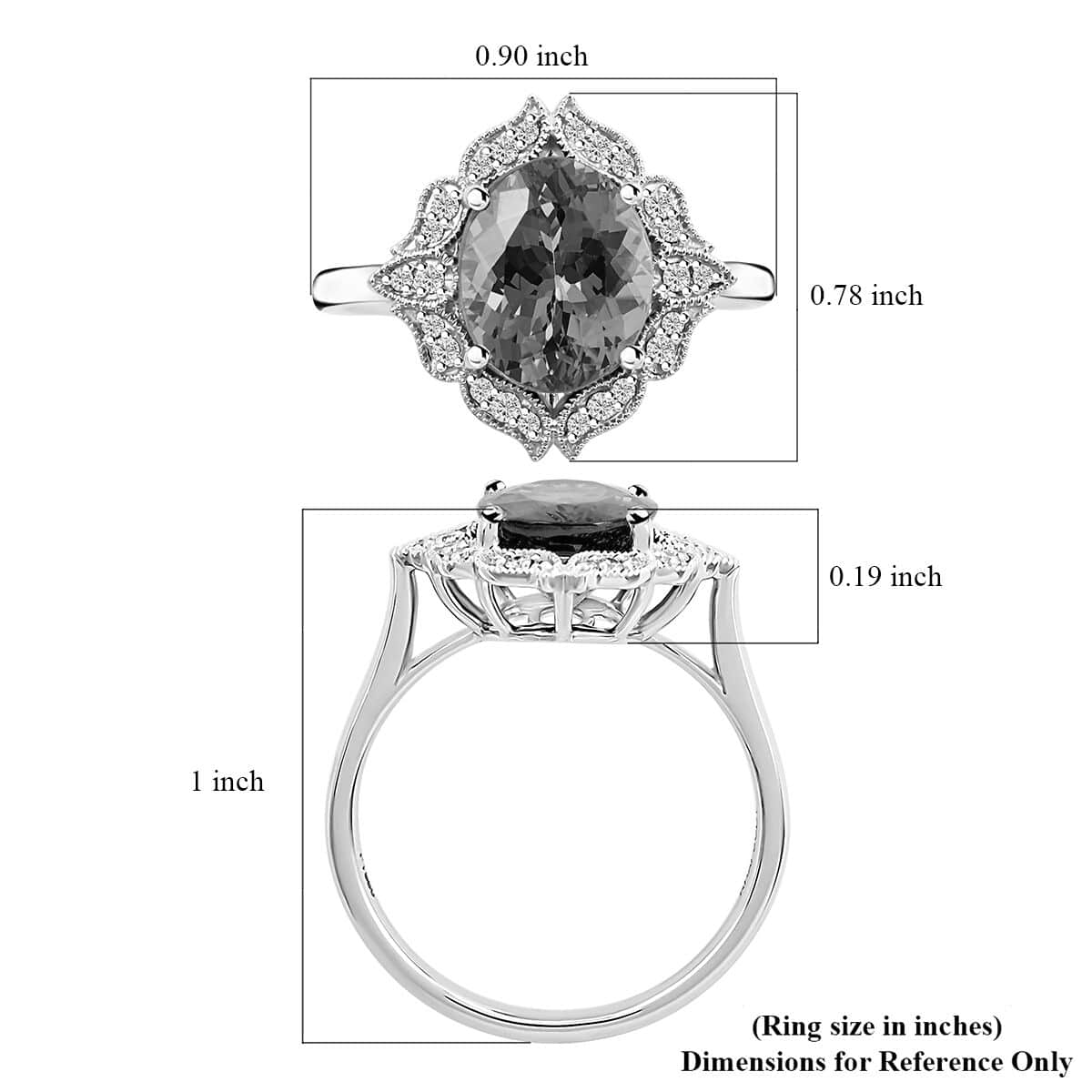Certified and Appraised Rhapsody 950 Platinum AAAA Tanzanite and E-F VS Diamond Ring (Size 6.0) 6.75 Grams 4.05 ctw image number 5