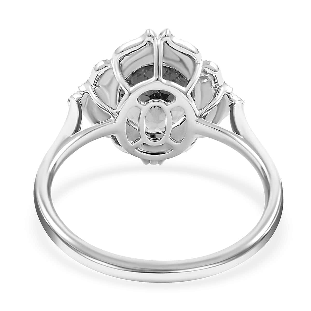 950 Platinum AAAA Tanzanite, Diamond (E-F, VS) (0.20 cts) Ring (Size 6.5) (6.75 g) 4.00 ctw image number 4