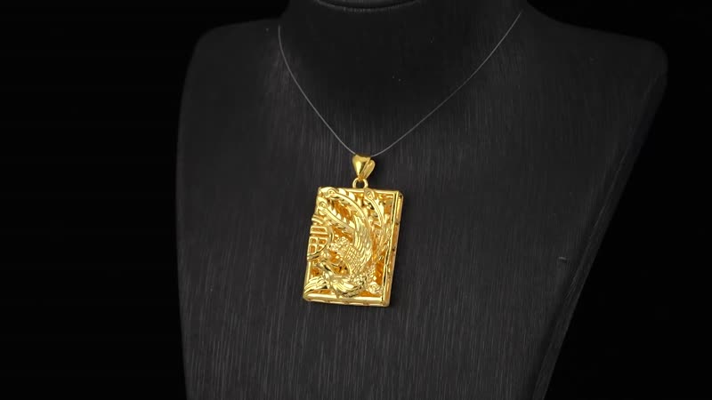 Electroform Peacock Pendant in 24K Yellow Gold (6.90 g)
