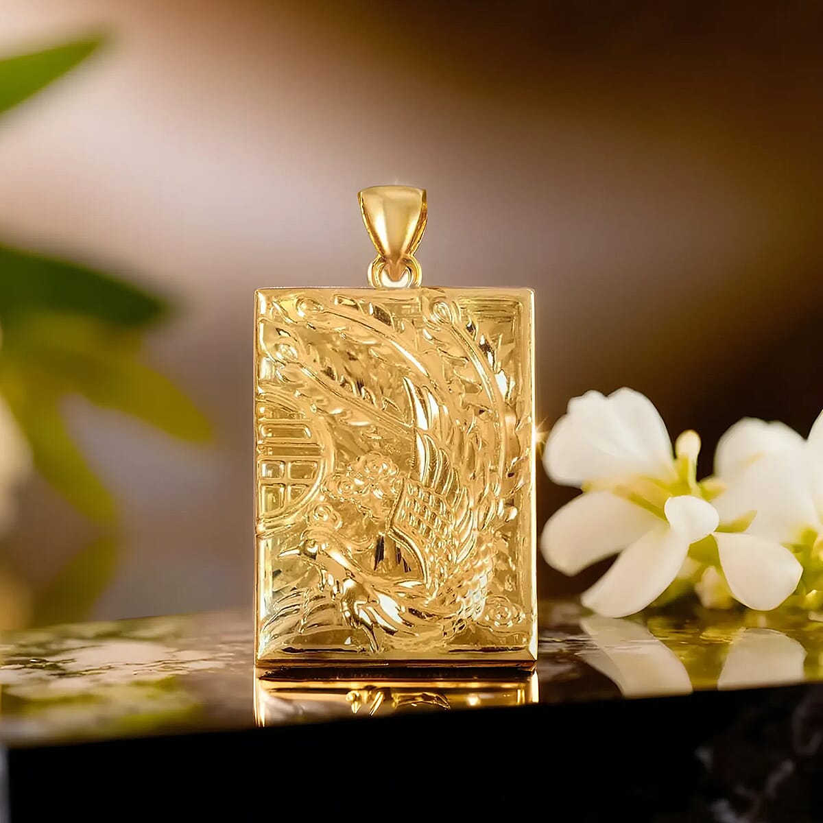 Electroform Peacock Pendant in 24K Yellow Gold (6.90 g) image number 1