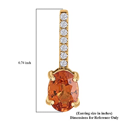 Certified & Appraised Luxoro 14K Yellow Gold AAA Songea Sapphire and I2 Diamond Earrings 2.15 ctw