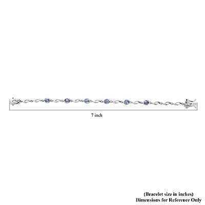 Ceylon Blue Sapphire Braided Bracelet in Platinum Over Sterling Silver (6.50 In) 2.85 ctw