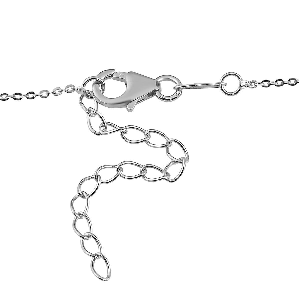 Ceylon Blue Sapphire and White Zircon Necklace 18-20 Inches in Platinum Over Sterling Silver 1.40 ctw image number 4