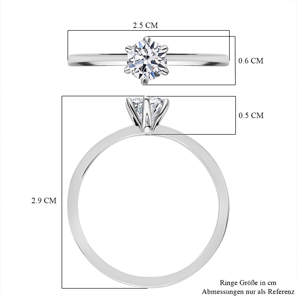 Lab Grown Diamond G-H SI 0.75 ctw Ring in 950 Platinum (Size 11.5)