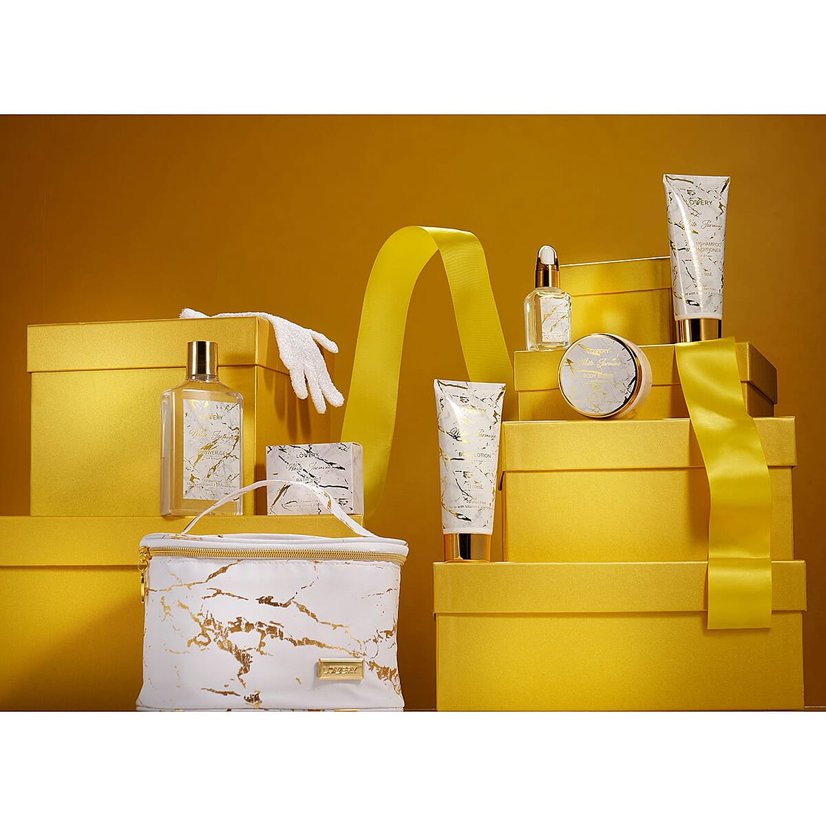 Lovery 8pc White Marble Bath Gift Set image number 4