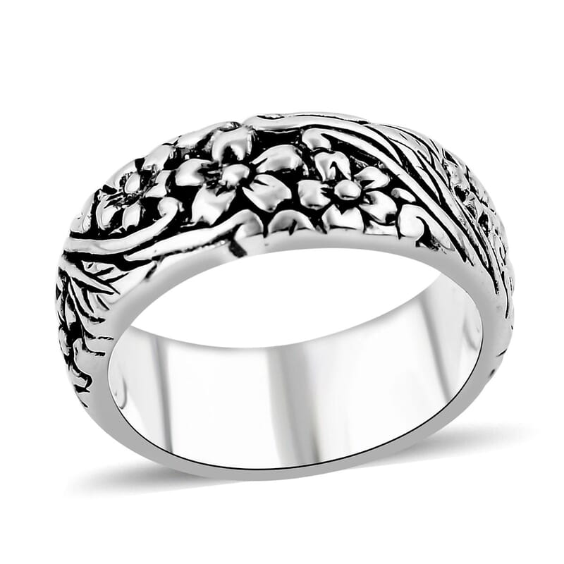 Bali Legacy Sterling Silver Frangipani Flower Ring (Size 10.0) 8.75 Grams