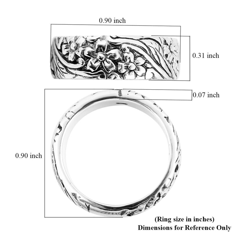 Bali Legacy Sterling Silver Frangipani Flower Ring (Size 10.0) 8.75 Grams