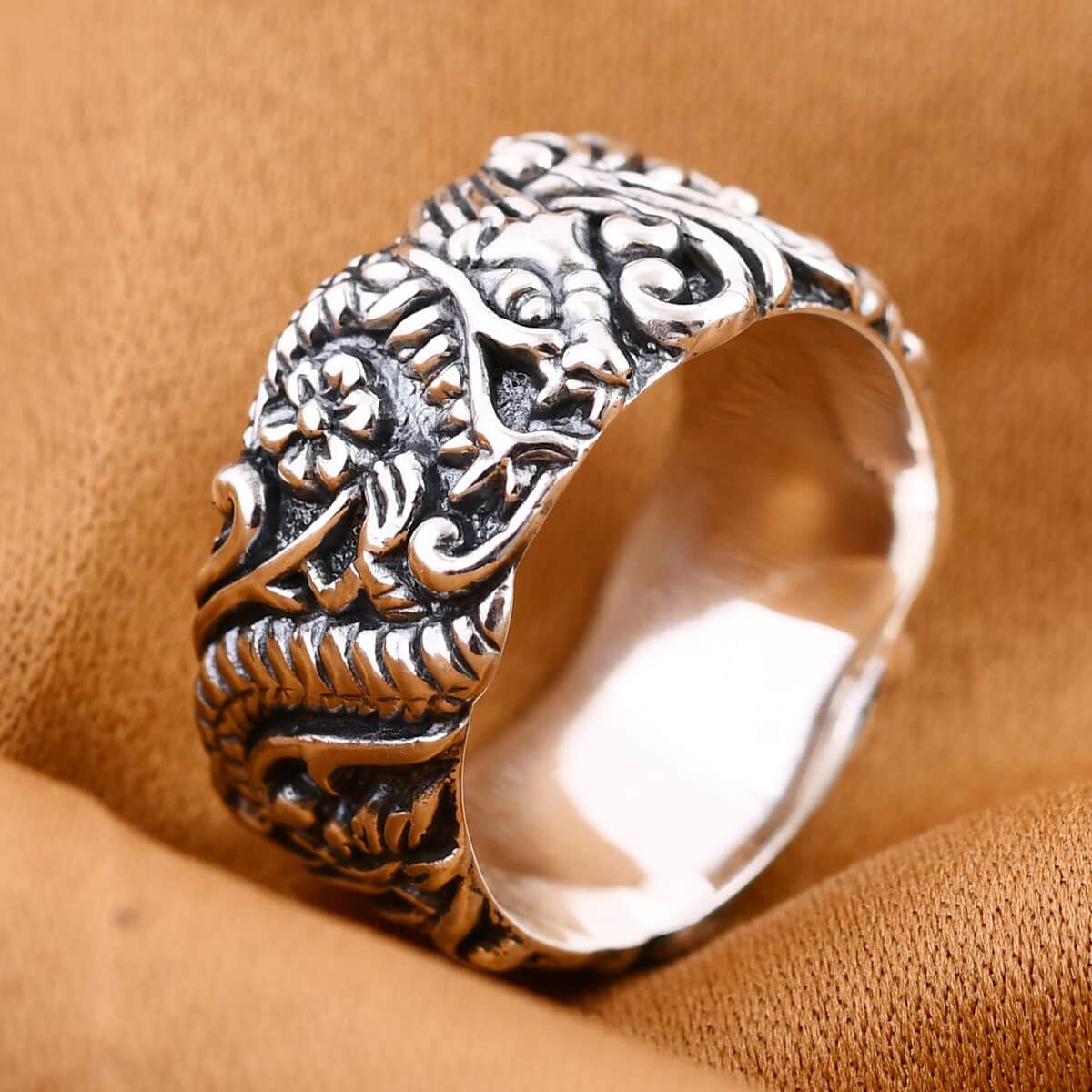 Bali Legacy Sterling Silver Dragon Ring (Size 7.0) 8.75 Grams image number 1