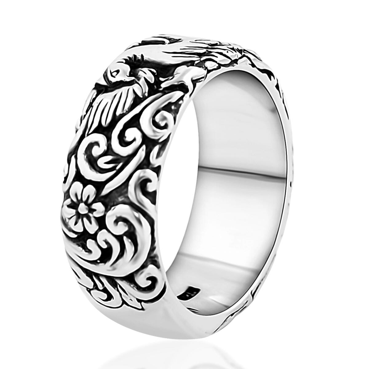 Bali Legacy Sterling Silver Phoenix Ring (Size 6.0) 8.75 Grams image number 3
