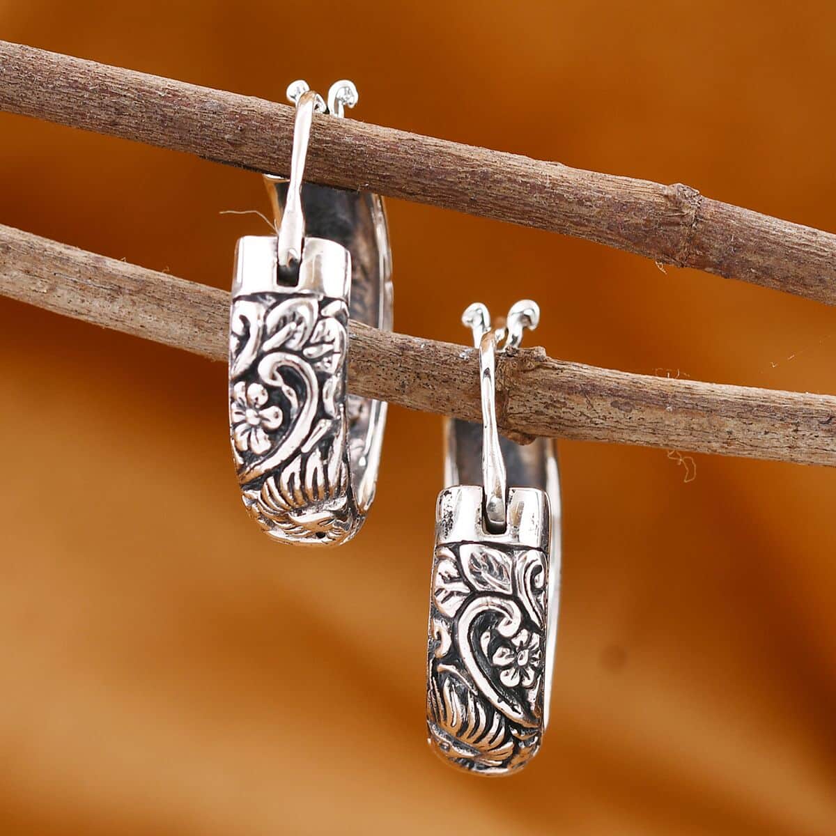 Bali Legacy Phoenix Hoop Earrings in Sterling Silver 11.65 Grams image number 1