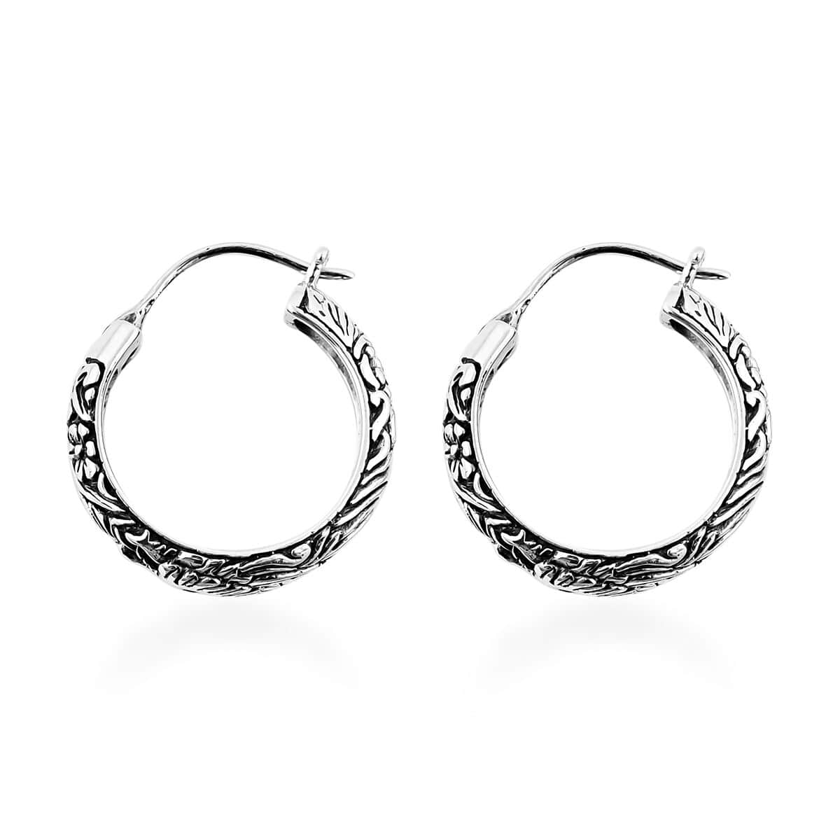 Bali Legacy Phoenix Hoop Earrings in Sterling Silver 11.65 Grams image number 3