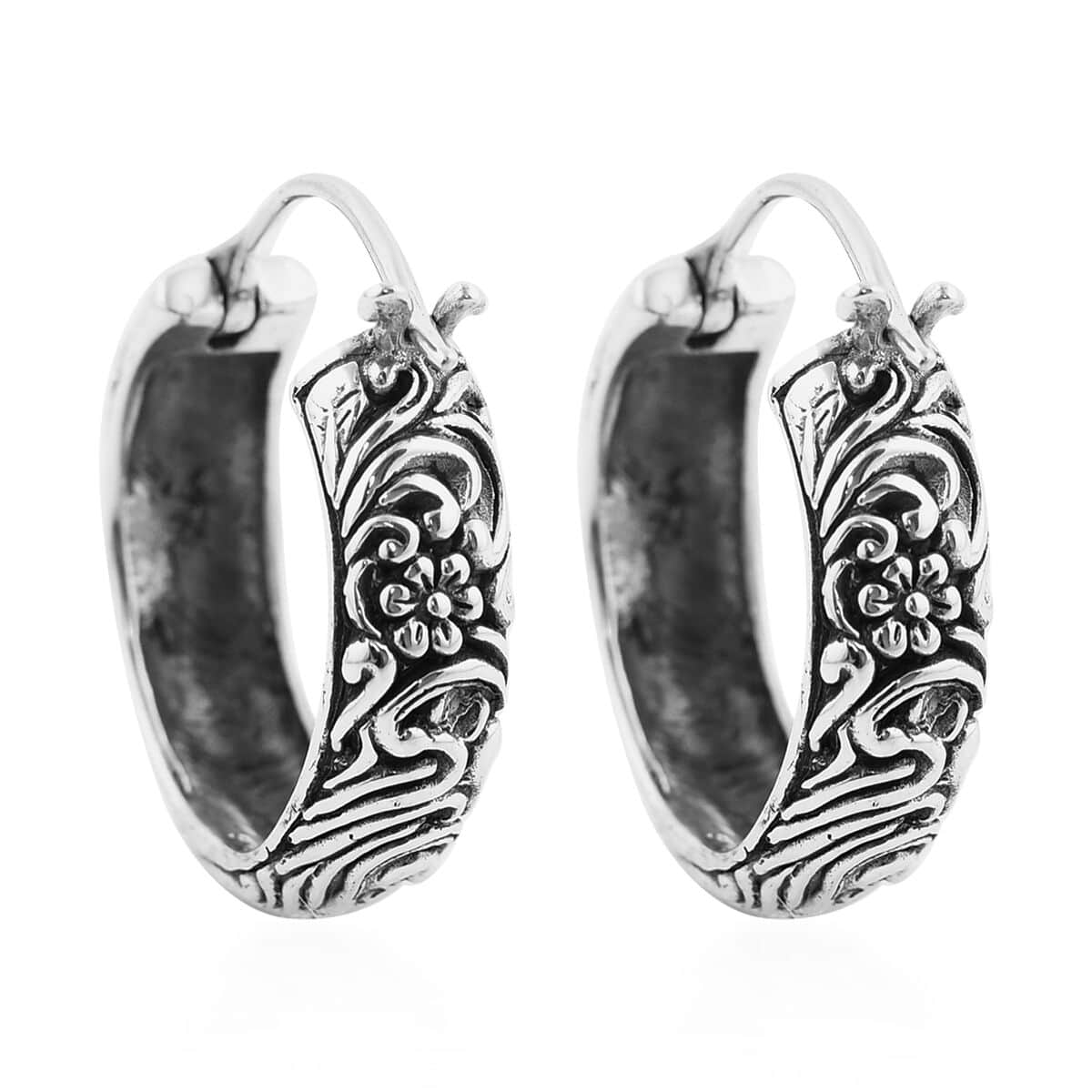 Bali Legacy Phoenix Hoop Earrings in Sterling Silver 11.65 Grams image number 4