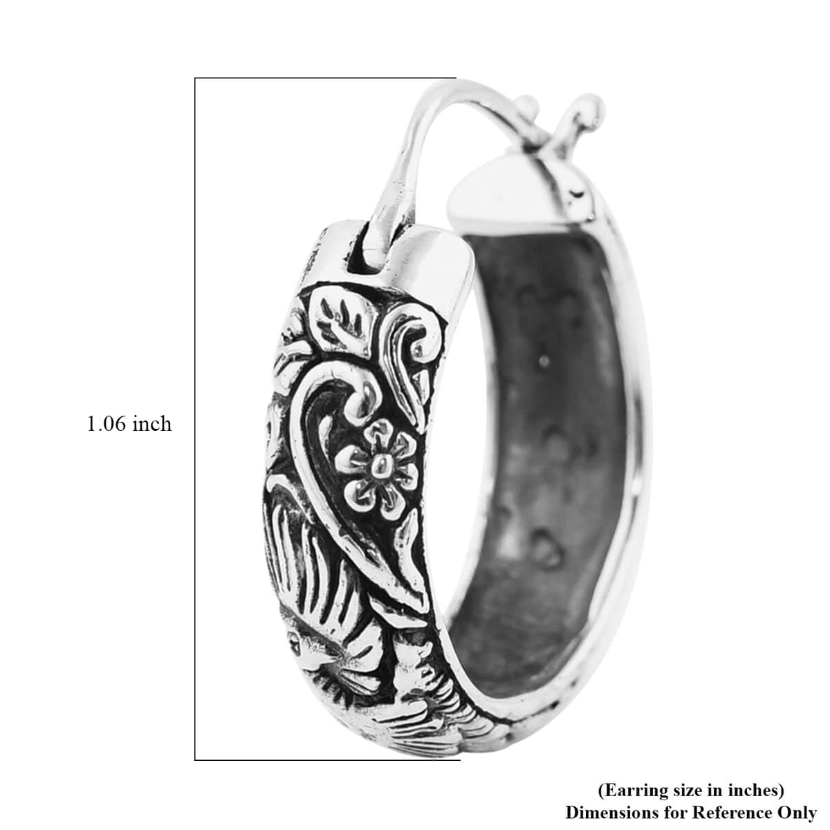 Bali Legacy Phoenix Hoop Earrings in Sterling Silver 11.65 Grams image number 5