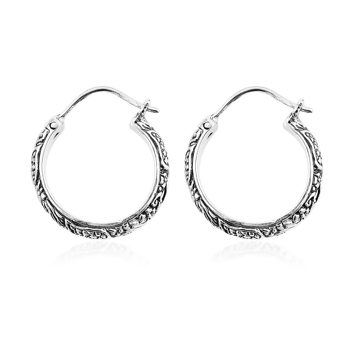 Bali Legacy Butterfly Hoop Earrings in Sterling Silver 11.65 Grams image number 3