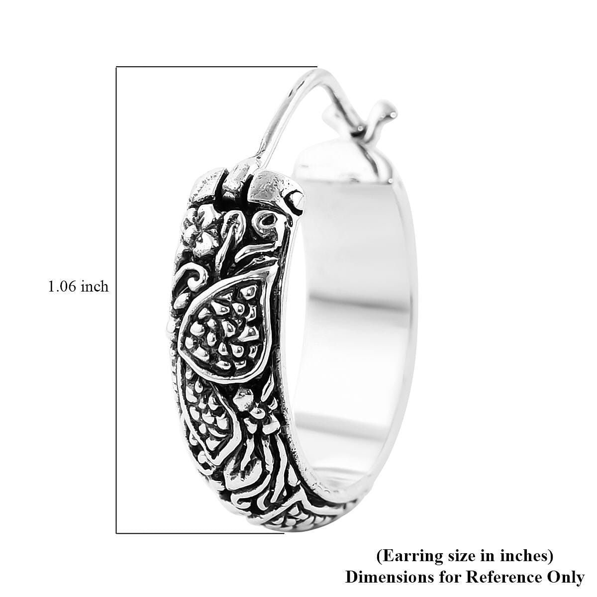 Bali Legacy Butterfly Hoop Earrings in Sterling Silver 11.65 Grams image number 4