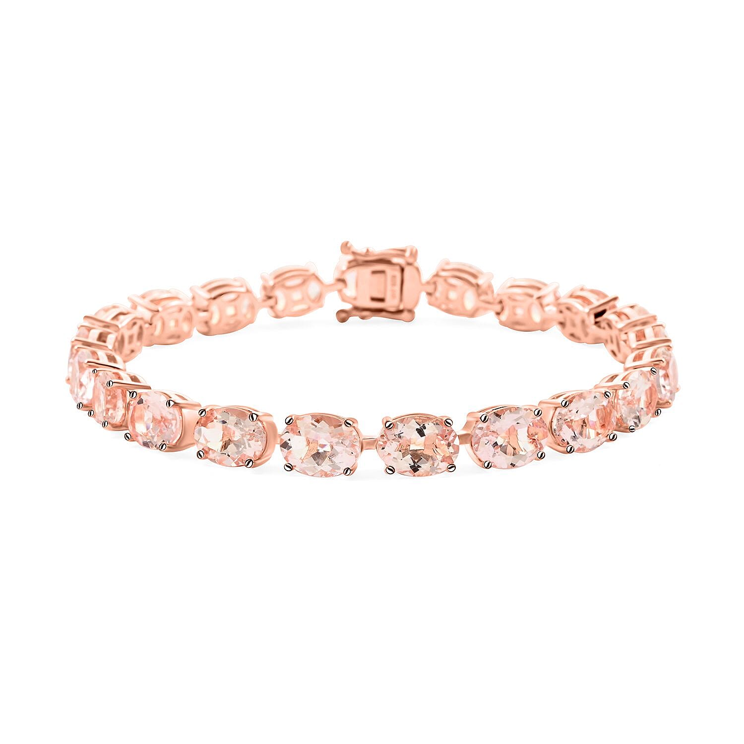 Modani Marropino Morganite Tennis Bracelet in 14K Rose Gold Over Sterling Silver (7.25 In) 21.75 ctw