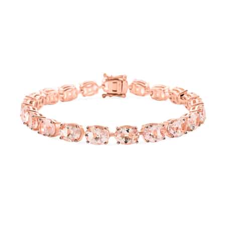 9 Carat Pink Morganite Tennis Bracelet 14k Rose Gold