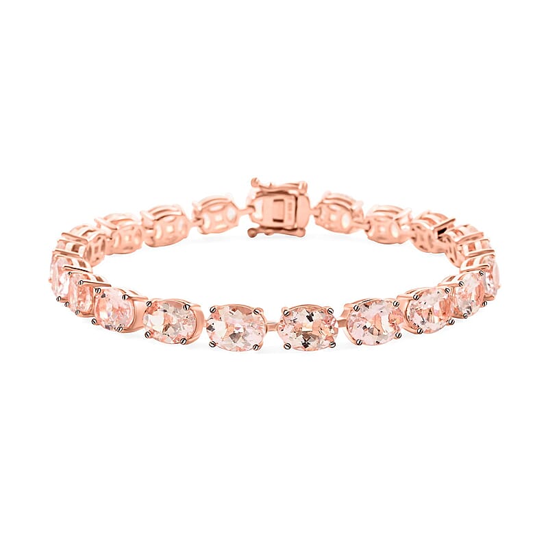 Modani Marropino Morganite Tennis Bracelet in 14K Rose Gold Over Sterling Silver (7.25 In) 21.75 ctw