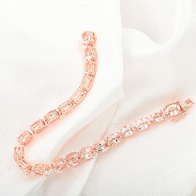 Modani Marropino Morganite Tennis Bracelet in 14K Rose Gold Over Sterling Silver (7.25 In) 21.75 ctw