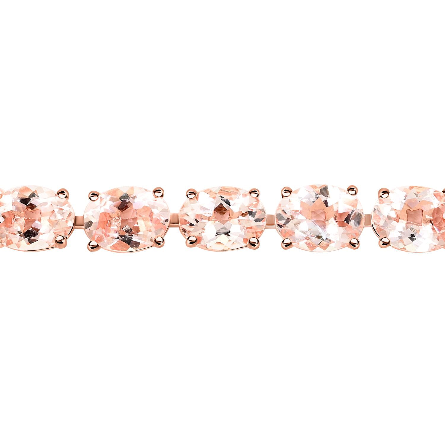 Modani Marropino Morganite Tennis Bracelet in 14K Rose Gold Over Sterling Silver (7.25 In) 21.75 ctw