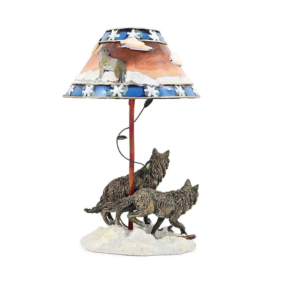 Closeout Candle Lamp Wolf, Multi Colored Tealight Candle Holder Stand For Home Decor Tabletop Desktop Office image number 2